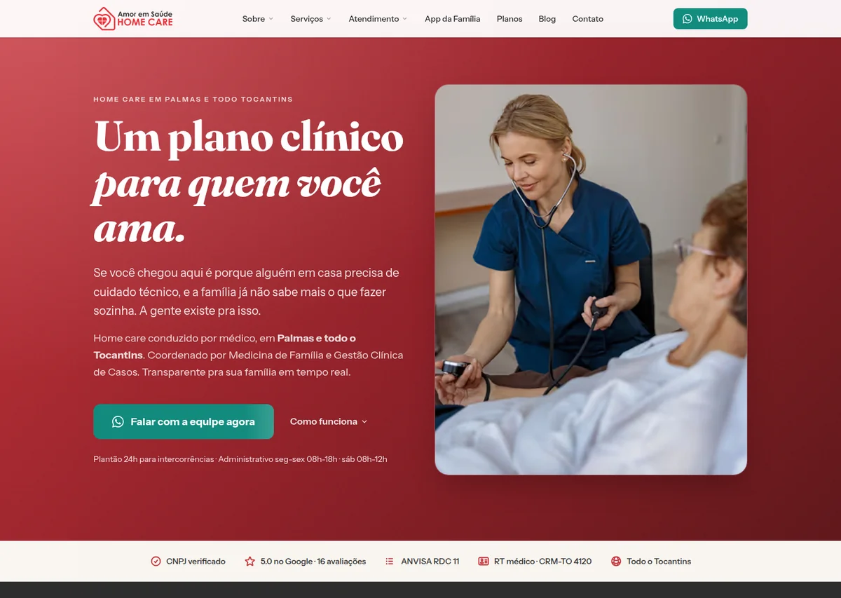 Projeto Amor em Saúde, com apresentação dos serviços de atendimento domiciliar